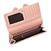 Damara Women Long Faux Leather Bifold Large Bow Design Wallet Handbag,Apricot