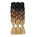Forevery Braiding Hair 24 Inch Jumbo Braids Color Braiding Hair 3 Packs Kanekalon Braiding Hair 3 Tone Brown Ombre Braiding Hair (24