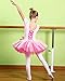 BAOHULU Girls Leotards Ballet Dance Skirted Tutu Dress Short Sleeve Jewels Dancewear