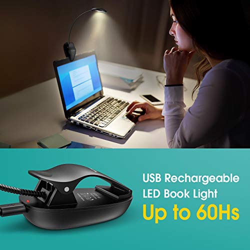image for TOPELEK Reading Light, 8 LED Book Light with 3 Colors, 12 Brightness, 