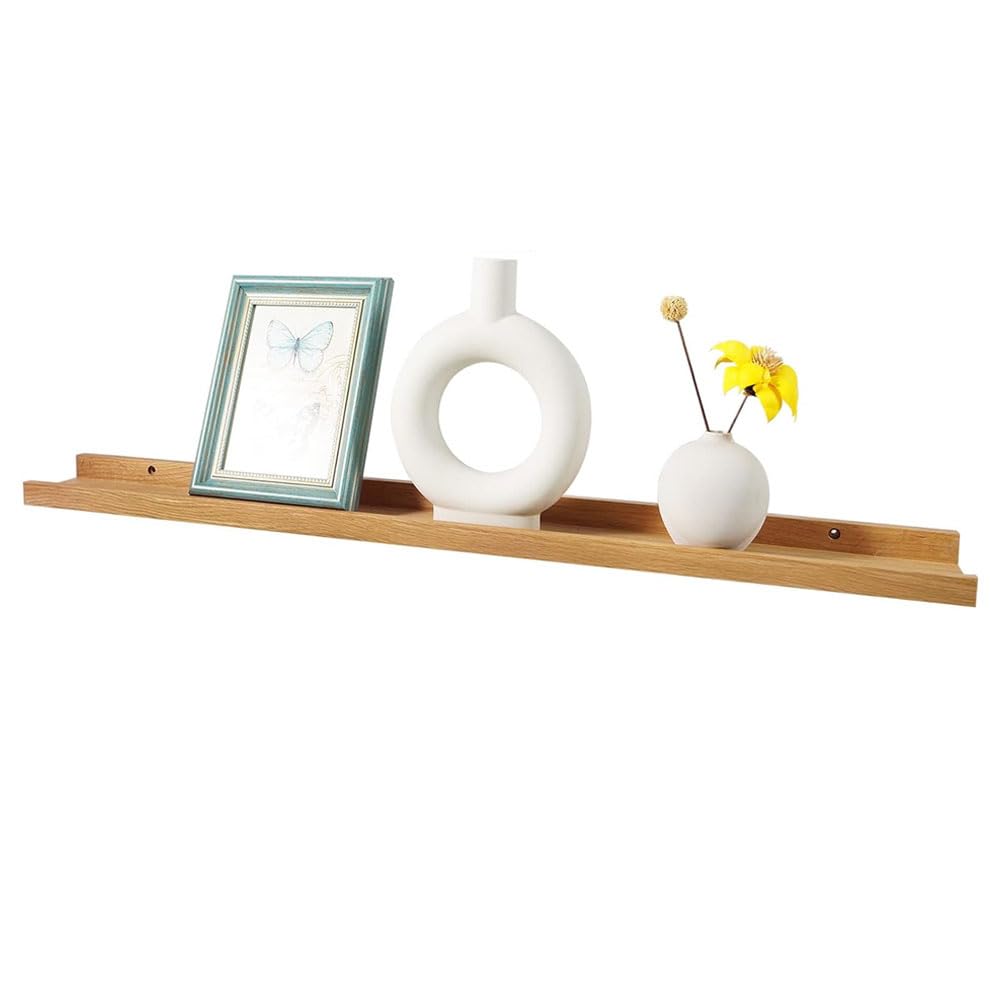 Recogwood Solid Oak Floating Shelves-90cm Wall Mounted, Invisible Wooden Wall Shelf, Picture Ledge Shelves for Bedroom, Living Room, Kitchen, Bathroom, Home Office — image 1