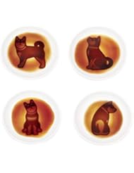 4pcs Ceramics Dog/Panda Relief Seasoning Dishes Sushi Dipping Bowl Appetizer Plate,3.5
