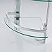 KES Aluminum Bathroom 2-Tier Glass Corner Shelf with Towel Bar Wall Mounted Extra Thick Tempered Glass Silver, A4123B