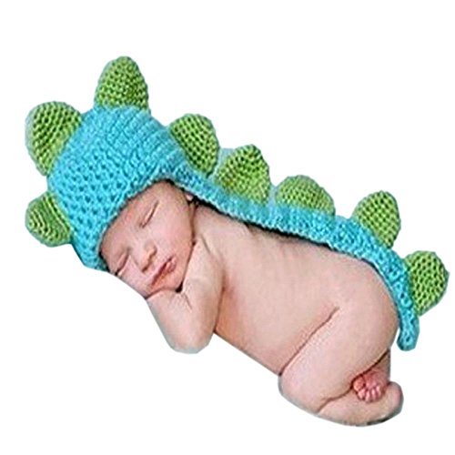Baby Hat Sets, FTXJ Cute Newborn Knit Crochet Minnie Dinosaur Clothes Photo Outfits Green