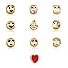 Emoji Charms Bracelet 18K Gold Plated Include 10 Pieces of Interchangeable Emoji Beads Enamel