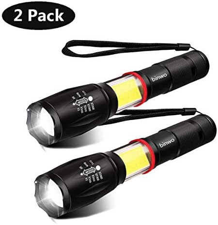 Binwo LED Flashlight - Super Bright Cree T6 2000 Lumen Flashlight, 5 Modes, Zoom Lens with Adjustable Focus Torch Light - Water Resistant Flashlight LED for Camping, Outdoor