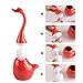 Maelu Unique Creative Swan Design Full-closed Bathroom Toilet Bowl Brush and Holders set With Ceramic Base Cleaning Scrubbing Grips Brush Accessories (White Swan)