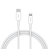 AUKEY USB C to Lightning Cable 3.3ft Power Delivery Type C to iPhone Cable Fast Charge Compatible with iPhone X/iPhone 8/8 Plus, iPad Pro 2017 and Other iOS Devices - White