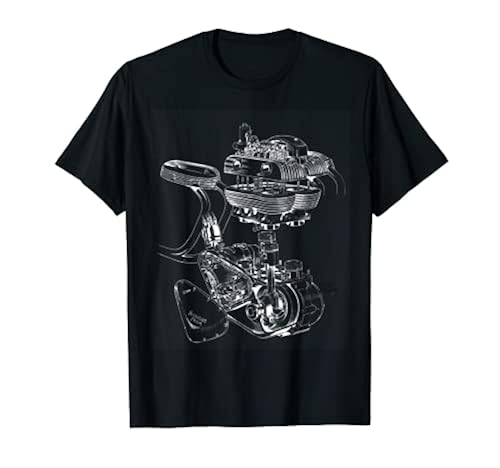 ARIEL SQUARE FOUR MOTORCYCLE ENGINE CUTAWAY T-Shirt in Oman Whizz