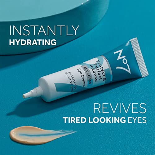 No7 Protect & Perfect Intense Advanced Eye Cream - Under Eye Cream for Dark Circles and Puffiness - Sensitive Skin Anti Wrinkle Eye Cream + Puffy Eyes Treatment (15ml)