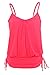 Lalagen Women's Straps Ruched Push Up Swimsuit One Piece Swimwear Monokini Rosy XXXL