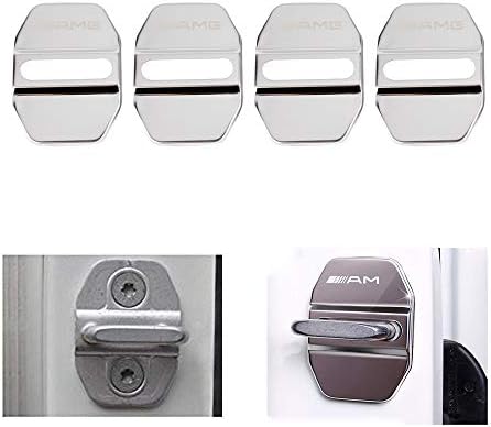 VDARK Mercedes Door Lock Cover Benz Accessories Car Door Lock Cover Belt Buckle AMG Logo Interior Parts W204 W212 X204 W164 W166 W245 R172 Anti-Corrosion Device Stainless Steel Set of 4