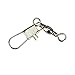 Nsstar 100pcs Barrel Swivel with Safty Snap Connector Solid Rings Fishing