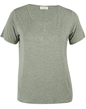 Calvin Klein Women's Rhinestone Logo Knit Tee