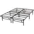 Amazon Basics Foldable, 14" Black Metal Platform Bed Frame with Tool-Free Assembly, No Box Spring Needed - Full
