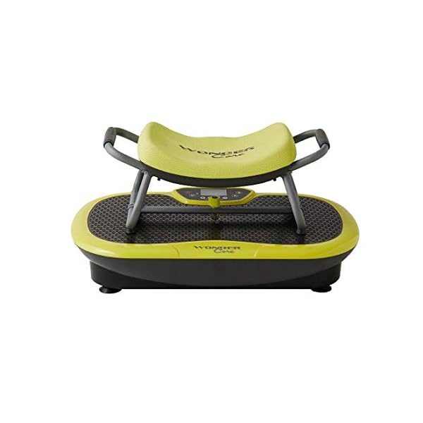Wonder Core Rock N Fit Vibration Plate & Exercise Seat, 20 Speed Total Body Workout (Lime Green)