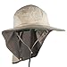 G4Free Outdoor Sun Protection Fishing Cap with Neck Flap, Packable Wide Brim Anti-UV Sun Hat UPF for Travel Fishing Camping Hiking Hunting Safari (Khaki)