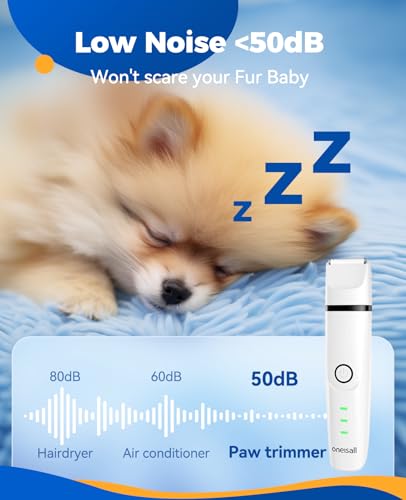 oneisall 4 in 1 Quiet Dog Cat Hair Clipper Rechargeable Clipper with 4 Multifunctional Full Body Trimmer Heads