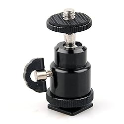 See Konsait Mini Ball Head with Lock and Hot Shoe Adapter Camera Cradle 1/4