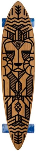 Strght Pin Tail Cruiser Skateboard in Bamboo with Ram Design (Black, 34 x 7.5-Inch)