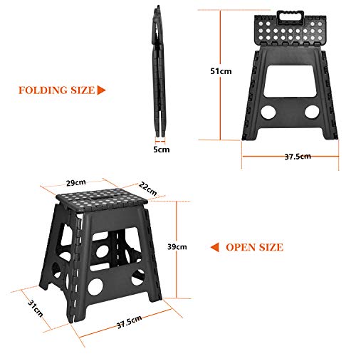 Folding Step Stool 15 Inch Height Heavy Duty Foldable Stool for