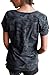 Womens Deep V Neck Criss Cross Front Camo T Shirt Casual Tee Tops XL Camo