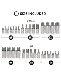 Neiko 10288A Máster Hex broca juego, S2 Acero   32 piezas Set   SAE y Métricas