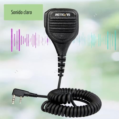 Retevis Walkie Talkie Remote Speaker Microphone 2 Pins Compatible with Walkie Talkie RT24 RT5R RT27 RT28 RT617 Baofeng UV-5R UV-5RE UV-82 BF-888S Kenwood TYT Walkie Talkies (1 Pcs)