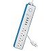 ONSMART USB Surge Protector Power Strip, 4 Multi Outlets with 4 USB Charging Ports, 3.4A Total Output-600J Surge Protector Power Bar, 6 ft Long UL Cord, Wall Mount-Blue…