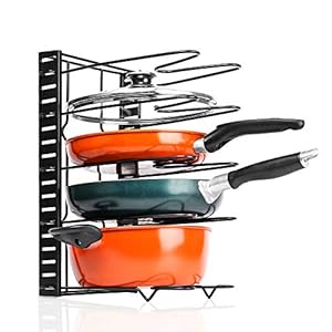Baskiss Pannenrek, dekselhouder, instelbare bakvormen, kookgerei, wasrek, keukenkast en organizer
