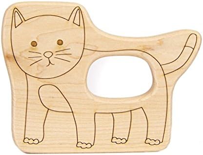 Little Sapling Toys Baby Teether Wooden Kitty Cat