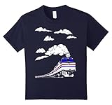 Kids Super Fun Youth Train T-shirt For Kids,Children,Boys,Girls 8 Navy