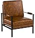 Signature Design by Ashley Peacemaker Mid-Century Modern Faux Leather Accent Chair, Brown