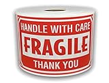 1 Roll Large 3x5 Fragile Handle with Care Shipping