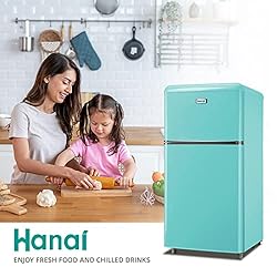 WANAI Compact Refrigerator 3.2 Cu.Ft Classic Retro