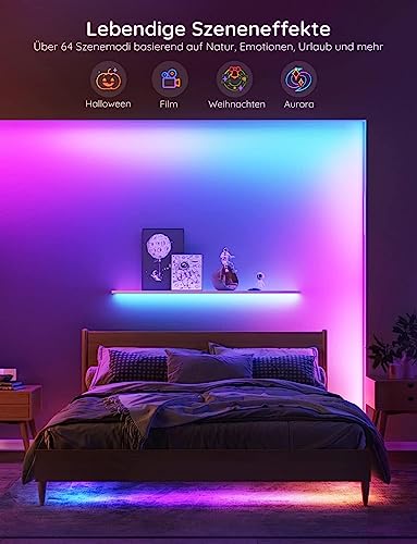 Govee LED Strip 30 m, Smart RGBIC LED Strip Fairy Lights Strip Works with Alexa & Google Assistant, DIY Segment Control, App Control, Music Sync, for Party, Home, 2 Rolls of 15 m