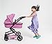 TRIOKID 2 in 1 Deluxe Baby Doll Stroller Sportline X1 Grape Purple Drawable Fabric with Swiveling Wheels & Adjustable Handle