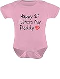 TeeStars Unisex- Happy First Father'S Day Baby Bodysuit 12M Pink