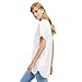 ZAN.STYLE Women's Loose Fit Tagless Long T-shirt, Solid Crew Neck and Short Sleeves (X-Large, White)