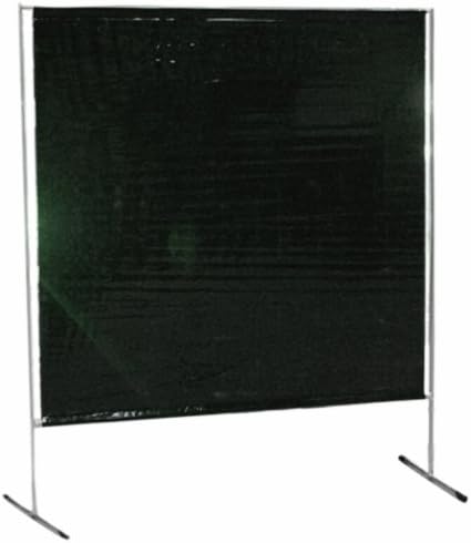Sellstrom S97240-3 Cepro Vinyl Gazelle Welding Curtain and Lightweight Frame Kit, 6' Width x 6' Height x 14 mil Thick, (Transparent Green)