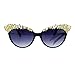 Womens Large Rhinestone Jewel Brow Lash Cat Eye Sunglasses