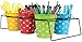 Teacher Created Resources Card Stock Polka Dot Buckets & Caddy Set, Multicolored, 7/Pack (TCR9487)