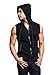 Lightweight Sleeveless Contrast Hoodie TH890 - BLACK/CHARCOAL - Large - A1H