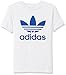 adidas Originals Kids' Big Boys' Trefoil Tee, White/Blue, M
