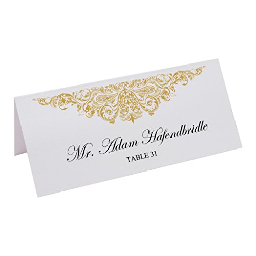 Documents and Designs Paisley Easy Print Place Cards, Gold, Set of 60 (10 Sheets)