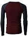 H2H Men Casual Slim Fit Long Sleeve,Short Sleeve T-Shirt Contrast Color Raglan Shirts WINENAVY US L/Asia XL (CMTTL077)
