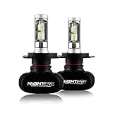 NIGHTEYE H4 LED Headlight Conversion Driving lamp Bulbs 6500K Cool White 50W 8000LM Hi/Lo Beam - 3 Year Warranty