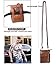 Hwin Small Crossbody Phone Purse, Leather Men Bag Compatible iPhone 8 7 Plus Holster Case Double Belt Loops Belt Pouch Waist Bag Mini Travel Shoulder Bag Samsung Note 8 5 S7 Edge Plus+Keyring Brown