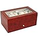 Tech Swiss Watch Box for 20 Watches XL Extra Large Compartments Fits 65mm Soft Cushions Clearance (Burlwood)