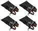 Tuff Guy Travel Shoe Bags with Drawstring and Center Divider (Black) -Set of 4 Soft Nylon Shoe Tote BagsTravel Shoe (18